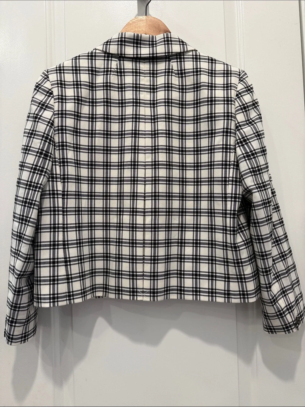 J. Crew Collection Black & White Plaid Tailored Blazer
